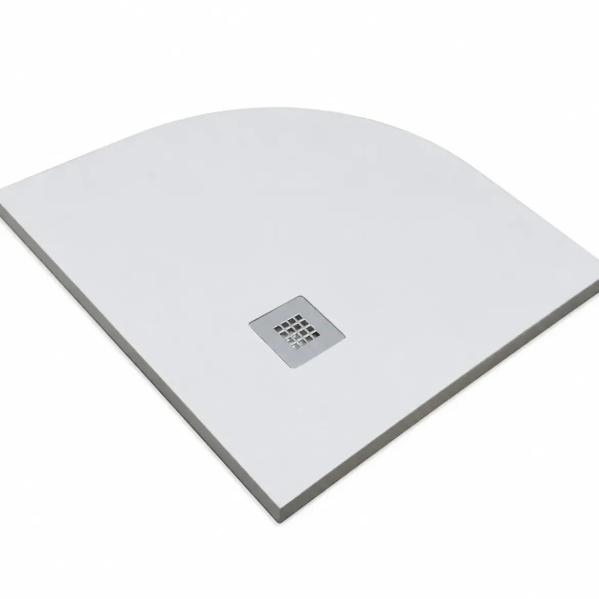 Piatto Doccia 80x80 90x90 Slim Semicircolare Effetto Pietra Angolare con Piletta