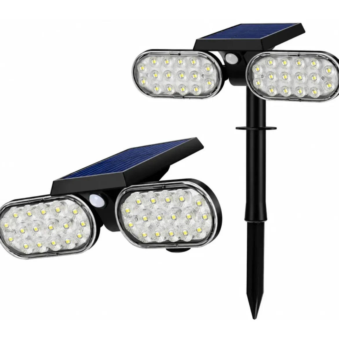 Picchetto Luce Solare 32 LED Regolabile con Sensore Movimento IP65