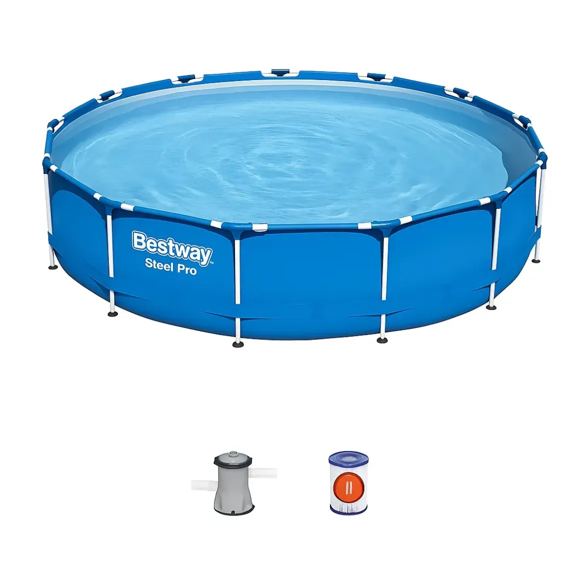 Piscina Fuori Terra con Telaio 396x84 cm con Telaio e Pompa Filtrante