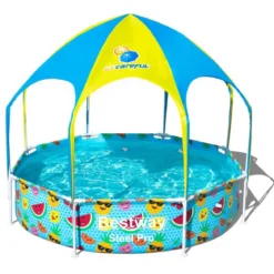 Piscina per Bambini Play Splash Copertura Gazebo Spruzzo Doccetta Gioco Acqua