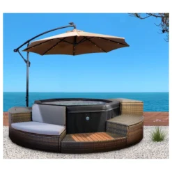 Piscina Vasca Idromassaggio Spa 193x73 con Mobili 6 Persone Filtro Semi Rigida