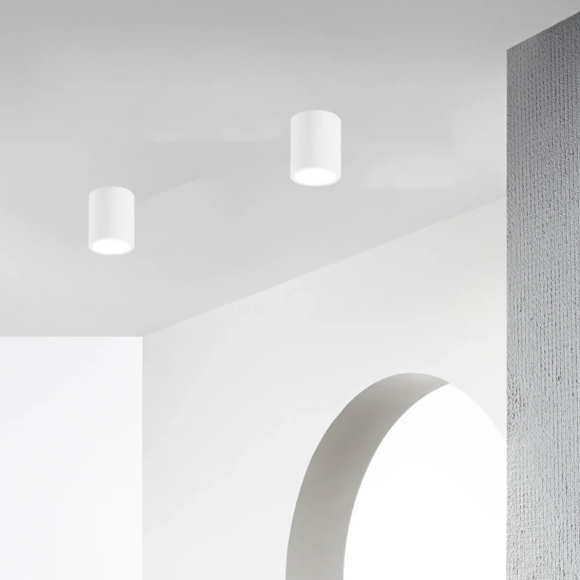 Plafoniera in Gesso Verniciabile Lampada da Soffitto Faretto Bianco