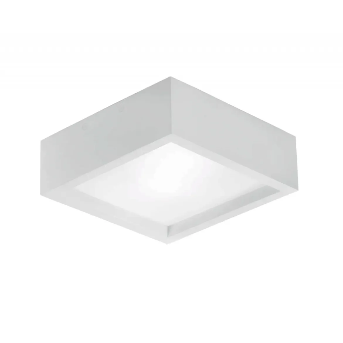 Plafoniera Quadrata in Gesso Bianca Lampada da Soffitto Verniciabile