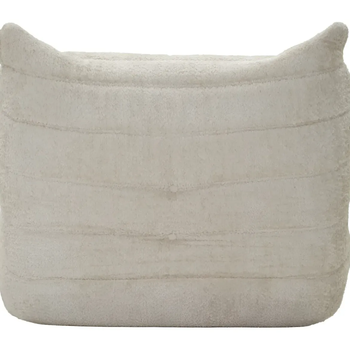 Poltrona Bouclé Compressa Bianco Imbottita Moderna per Salotto Lounge