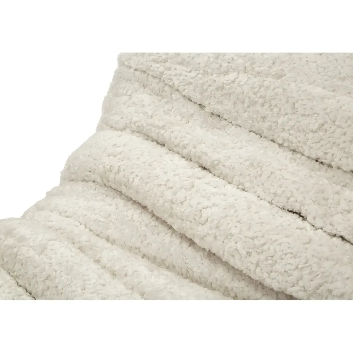 Poltrona Bouclé Compressa Bianco Imbottita Moderna per Salotto Lounge