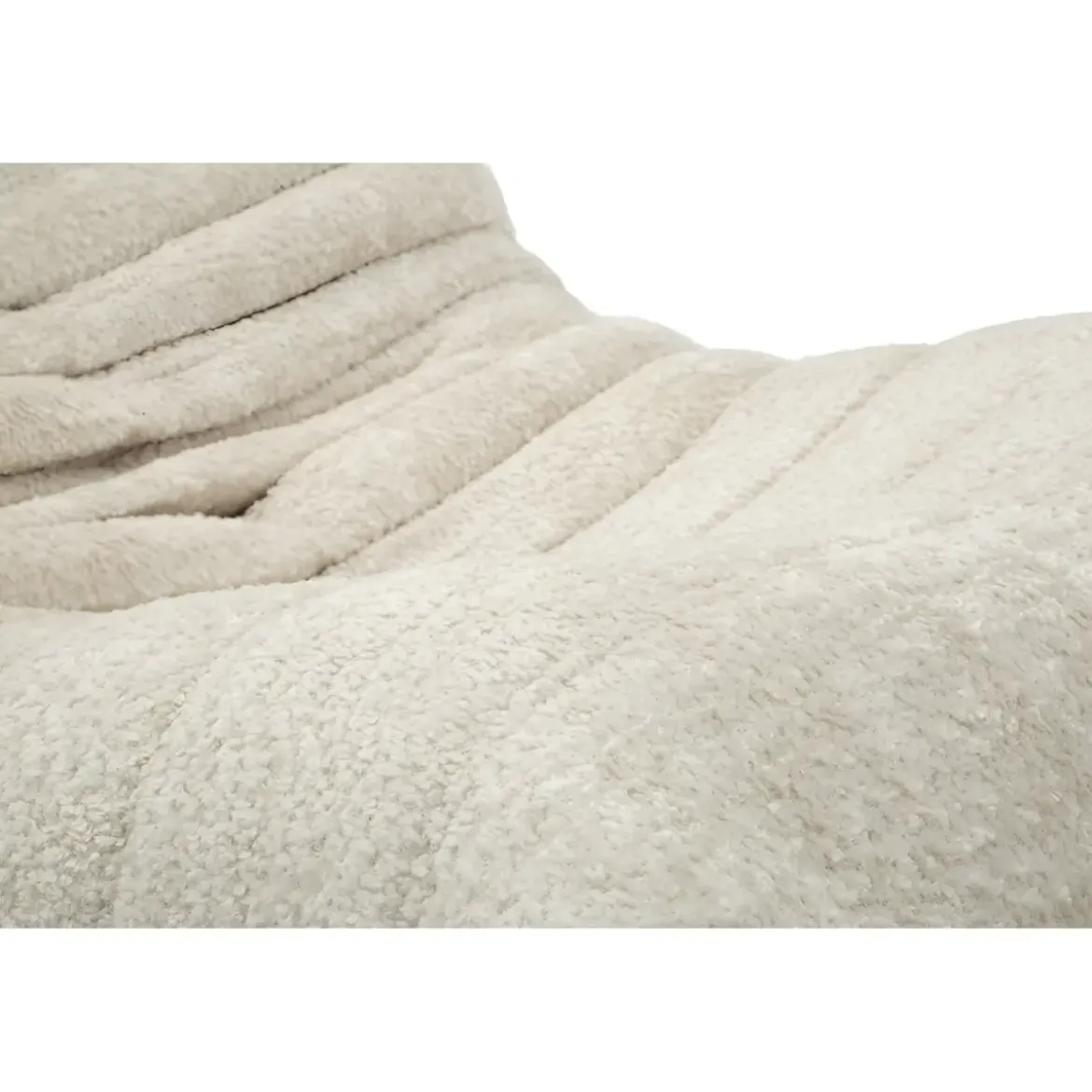 Poltrona Bouclé Compressa Bianco Imbottita Moderna per Salotto Lounge