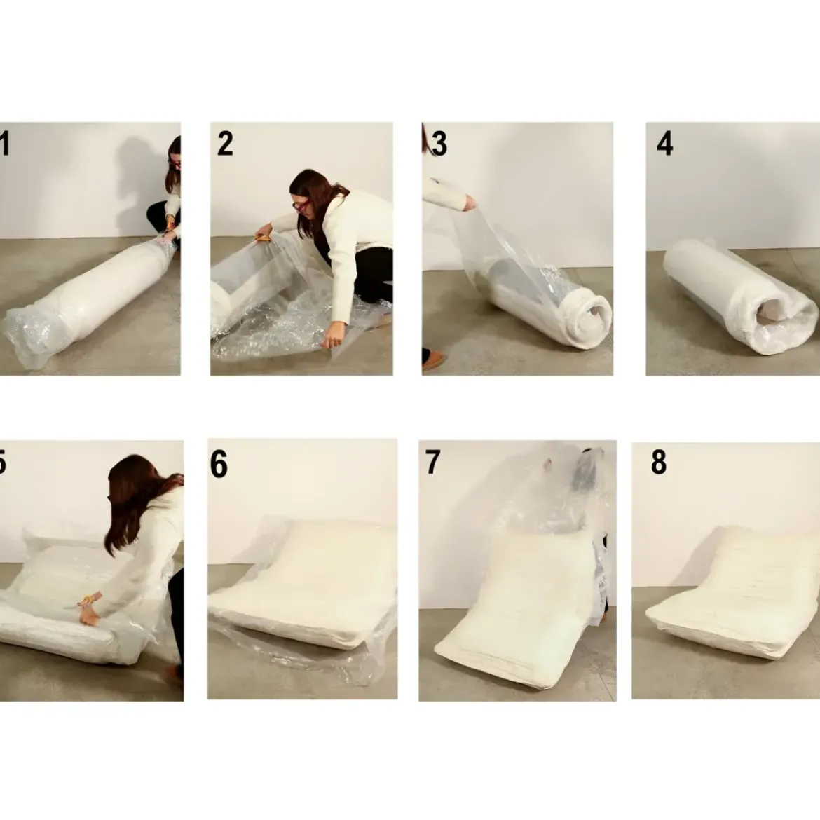 Poltrona Bouclé Compressa Bianco Imbottita Moderna per Salotto Lounge