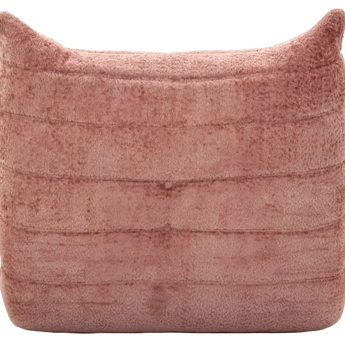 Poltrona Bouclé Compressa Rosa Imbottita Moderna per Salotto Lounge