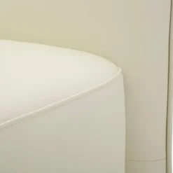 Poltrona con Braccioli Similpelle Bianco Base Metallo Oro Soggiorno