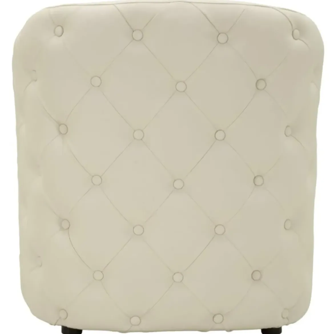 Poltrona con Pouf Poggiapiedi Bianco Similpelle per Soggiorno Camera