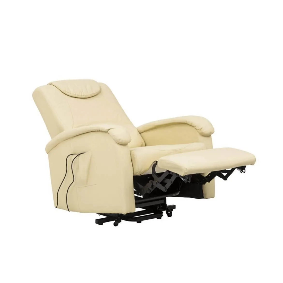 Poltrona Elettrica Massaggiante Reclinabile in Ecopelle Beige