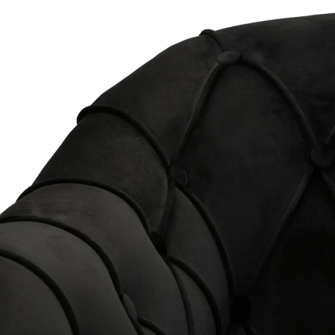 Poltrona Imbottita in Spugna Nero con Cuscino Gambe in Metallo