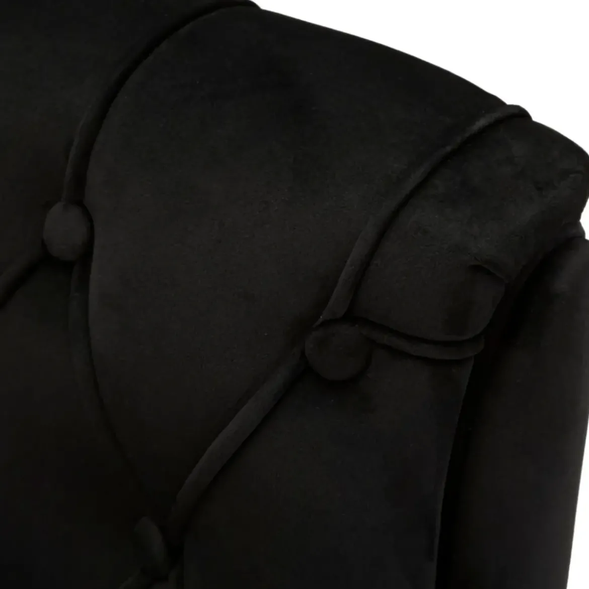 Poltrona Imbottita in Spugna Nero con Cuscino Gambe in Metallo