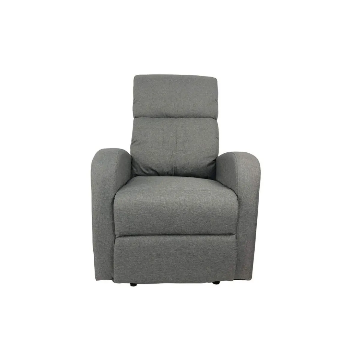 Poltrona in Tessuto Grigio Poltroncina Relax Reclinabile con Poggiapiedi
