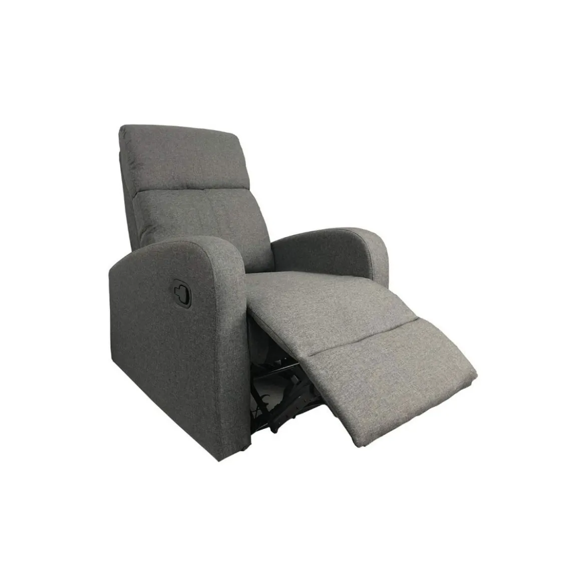 Poltrona in Tessuto Grigio Poltroncina Relax Reclinabile con Poggiapiedi