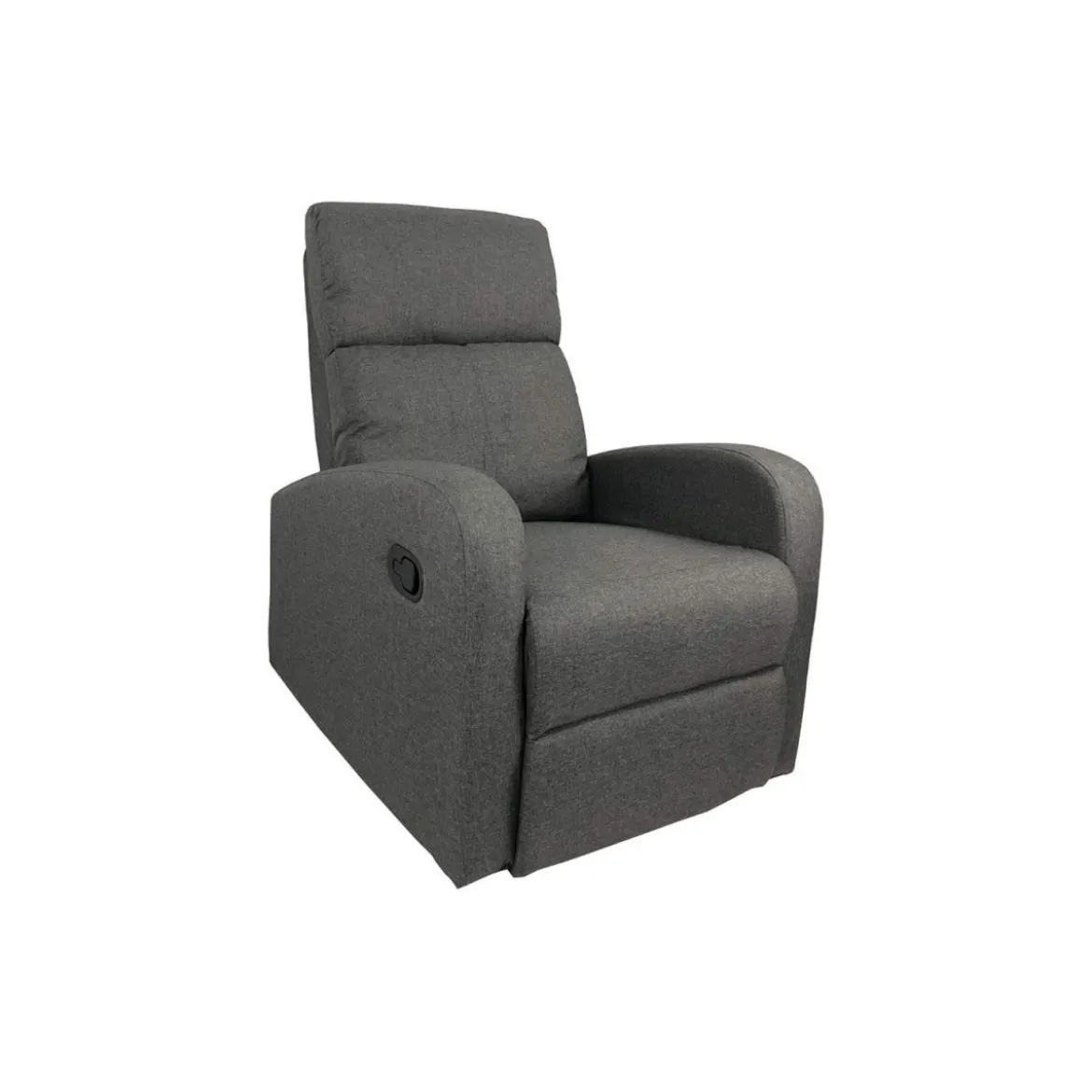 Poltrona in Tessuto Grigio Poltroncina Relax Reclinabile con Poggiapiedi