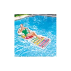 Poltrona Materassino Pieghevole con Schienale Gonfiabile per Piscina
