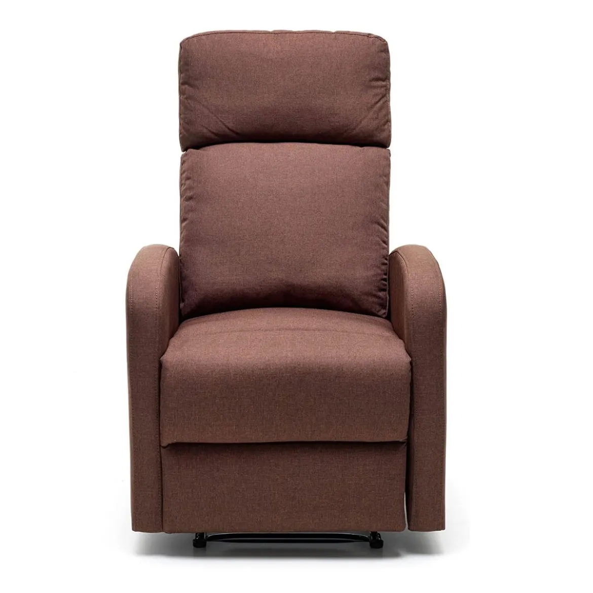 Poltrona Reclinabile Marrone Relax Manuale Letto da Salotto Poggiapiedi