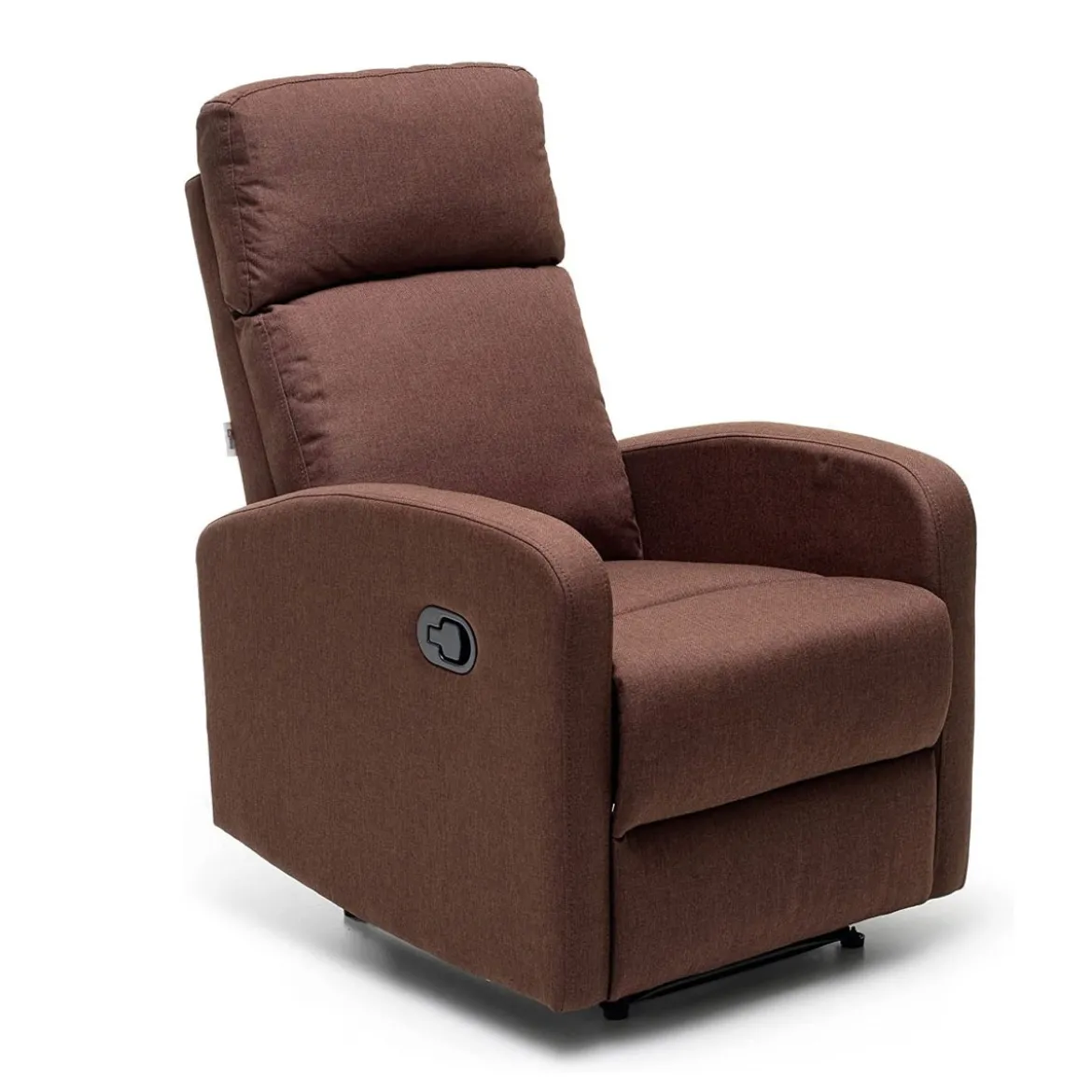Poltrona Reclinabile Marrone Relax Manuale Letto da Salotto Poggiapiedi