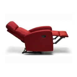 Poltrona Reclinabile Rossa in Tessuto Relax Manuale Letto da Salotto Poggiapiedi