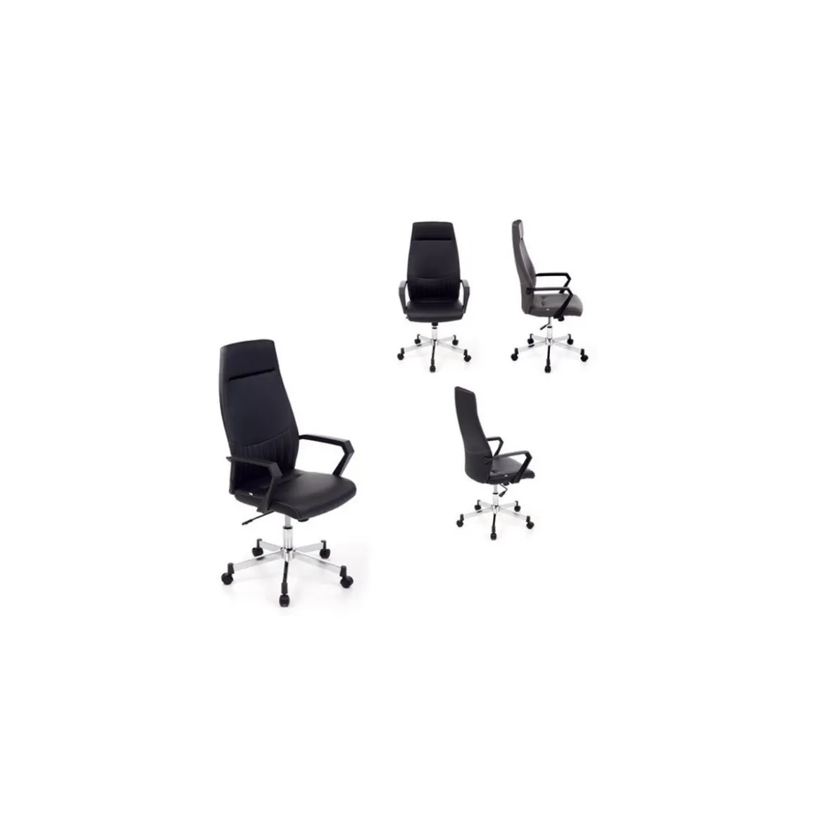 Poltrona Sedia da Ufficio Scrivania Ergonomica in Ecopelle con Braccioli Rotelle