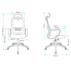 Poltrona Ufficio Ergonomica Bianco con Rete Traspirante e Poggiatesta