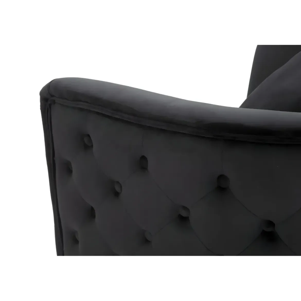 Poltrona Velluto Nero Struttura Metallo Dorato Salotto Camera da Letto