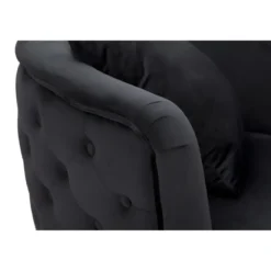 Poltrona Velluto Nero Struttura Metallo Dorato Salotto Camera da Letto