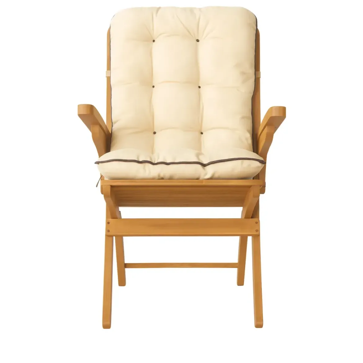 Poltroncina in Legno da Esterno con Cuscino Rimovibile Poltrona Giardino
