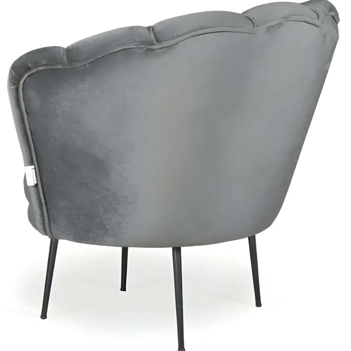 Poltroncina Poltrona a Conchiglia in Velluto Grigio da Ufficio Salotto Camera
