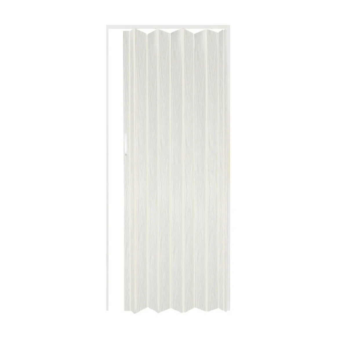 Porta a Soffietto in PVC Bianco con Maniglia Riducibile