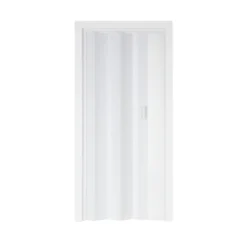 Porta a Soffietto 83x214 cm PVC Bianco Maniglia ABS Riducibile