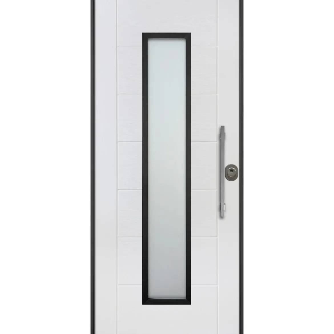 Porta Blindata con Vetro Antisfondamento pannello esterno Vetroresina Bianco
