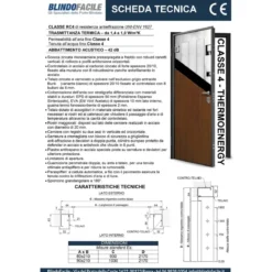 Porta Blindata da Esterno Classe 3 o Classe 4 con Rivestimento Grigio