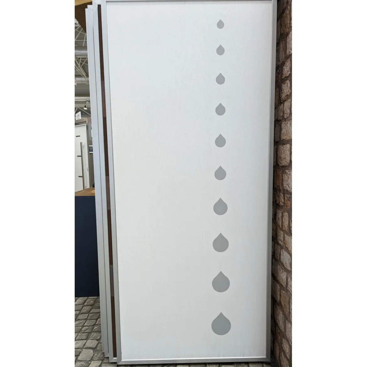 Porta Blindata per Esterno con Pannello Bianco Pantografato Drops