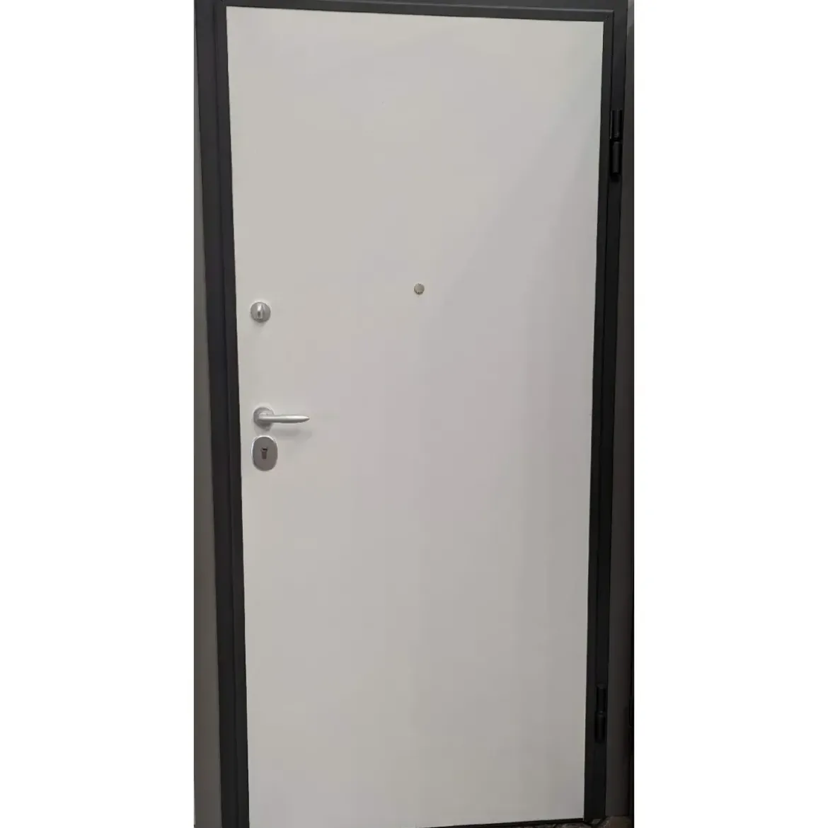 Porta Blindata 90x210 per Ingresso da Esterno Grigio interno Bianco con Maniglione