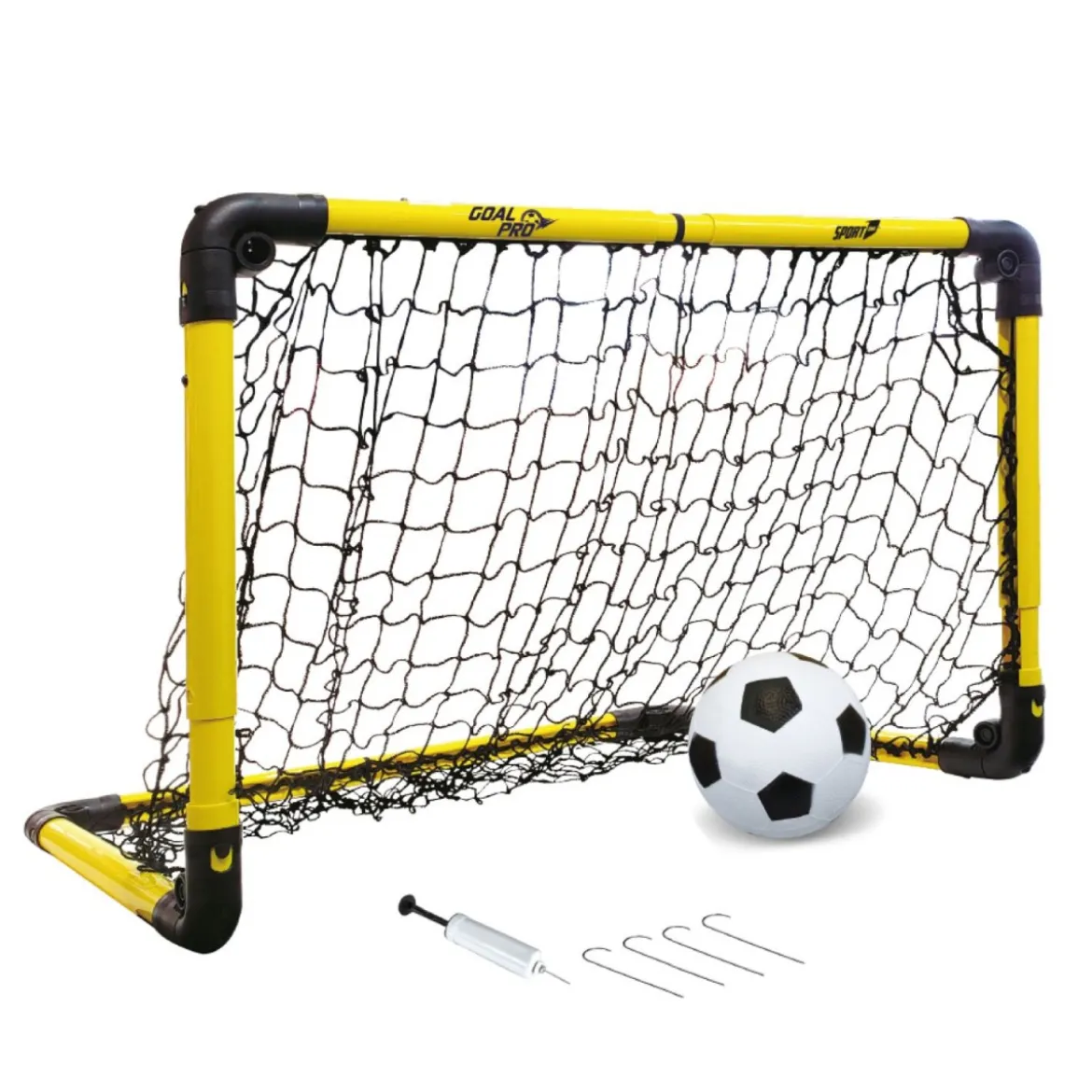 Porta Calcio Estendibile Pieghevole 90x60x42 Rete con Pompa e Palla