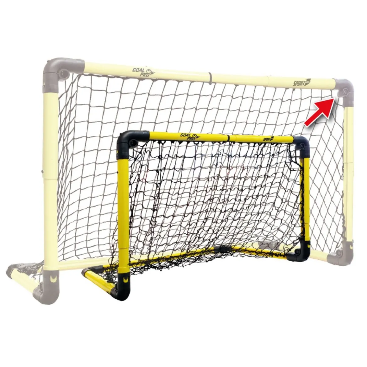 Porta Calcio Estendibile Pieghevole 90x60x42 Rete con Pompa e Palla