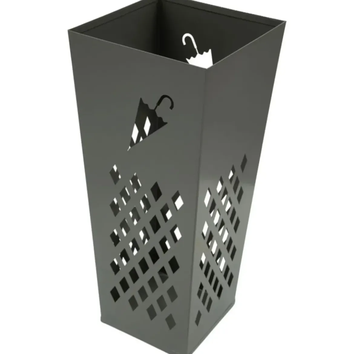 Portaombrelli da Ingresso in Metallo Design Ombrello Rombi Grigio 19x19
