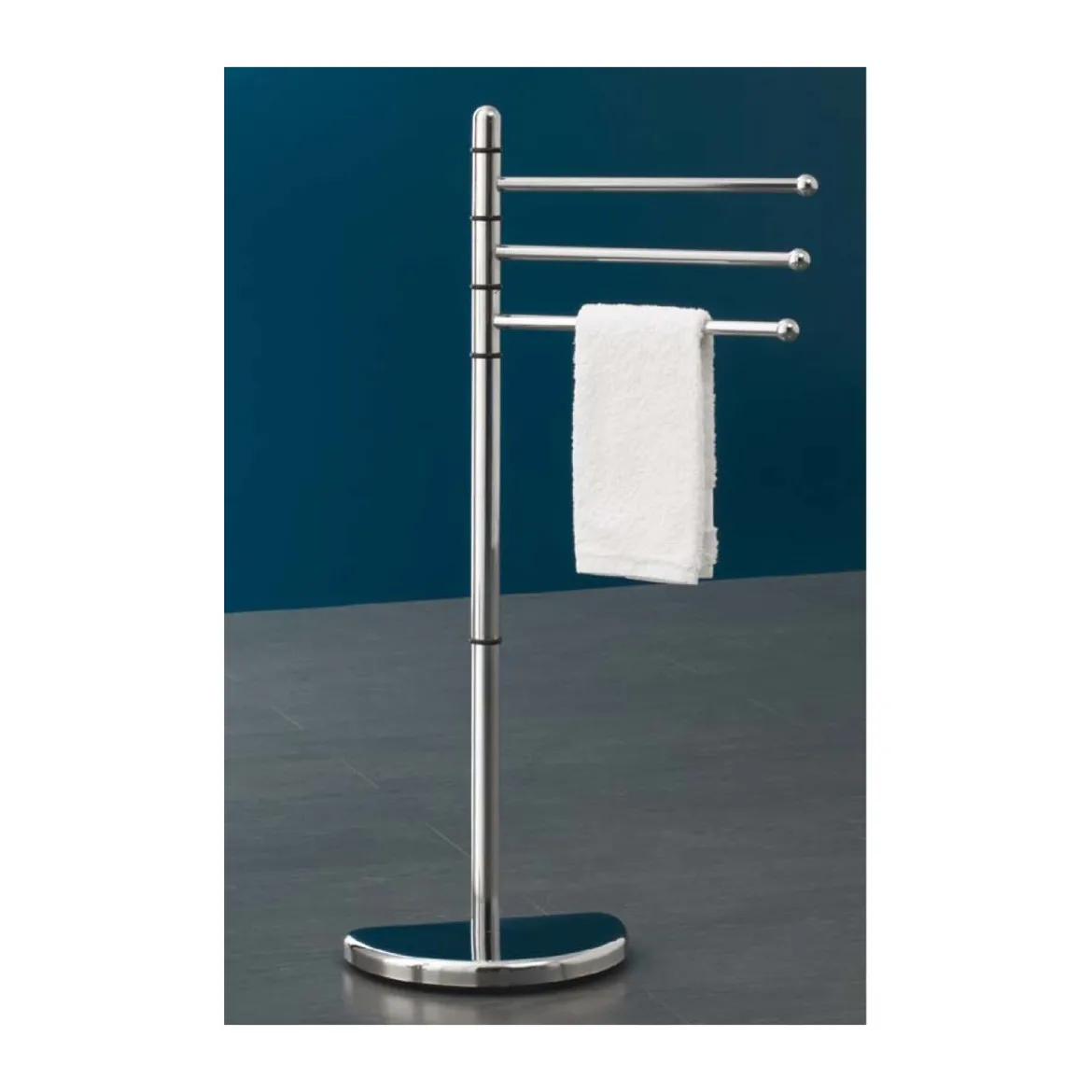 Portasciugamani in Acciaio Piantana da Bagno Wc Salvaspazio Salviette Set Cromo