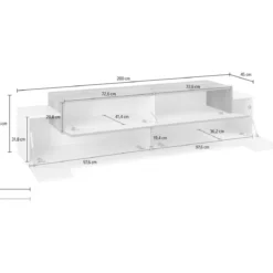 Porta TV Bianco Credenza con Ante a Ribalta 200 Mobile Basso Soggiorno