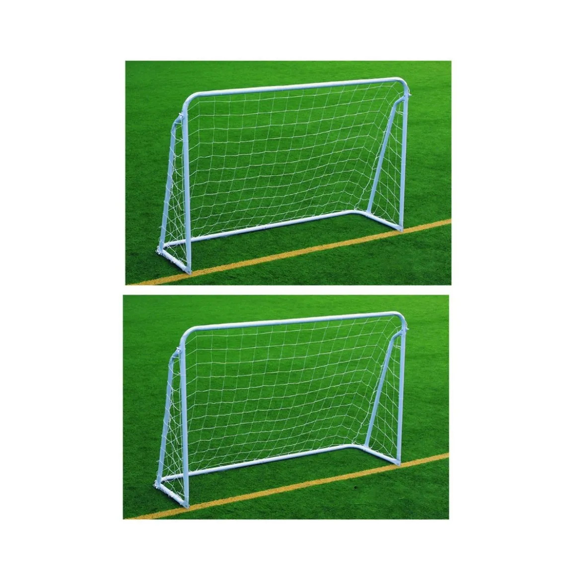 2 Porte da Calcio 180x60x120 in Acciaio con Rete Soccer Goal Calcetto