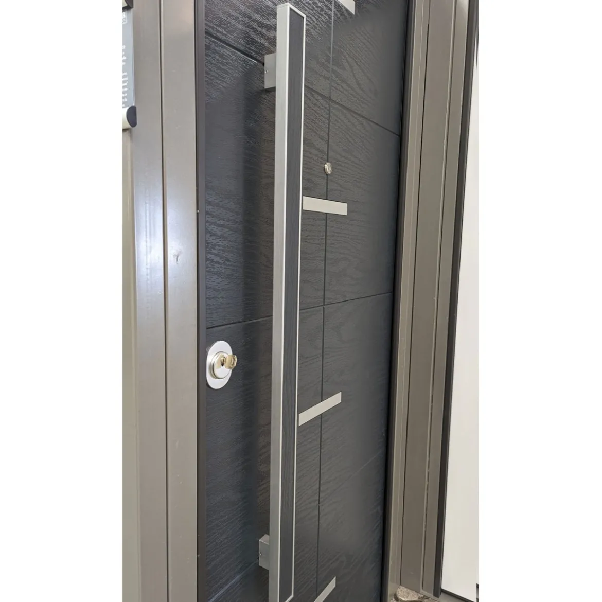 Portone Blindato in Vetroresina con Pannello per Esterno Grigio Porta Blindata