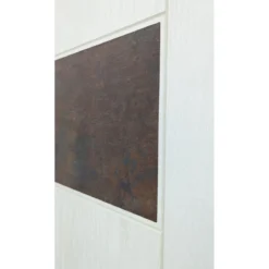 Portone Blindato per Esterno con Pannello Bianco e Inserti Corten