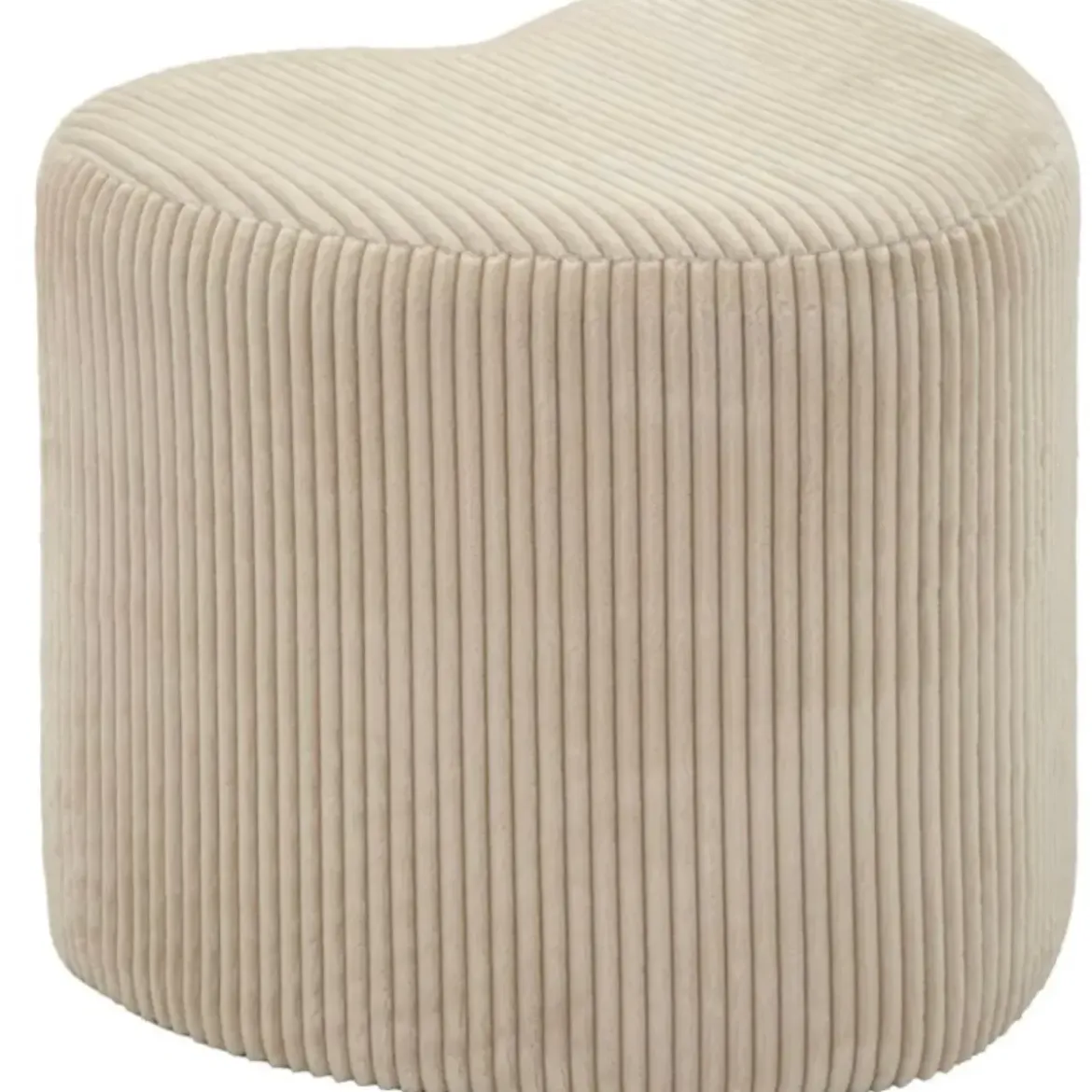 Pouf a Cuore Camera da Letto Salone Bianco 49x45x42 cm Plissettato