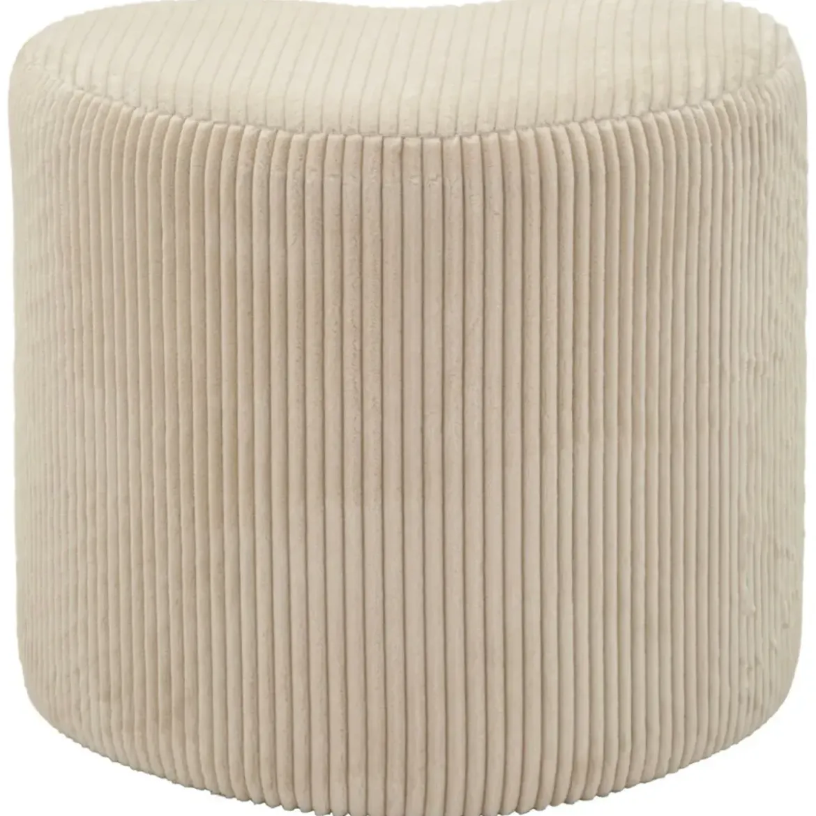 Pouf a Cuore Camera da Letto Salone Bianco 49x45x42 cm Plissettato