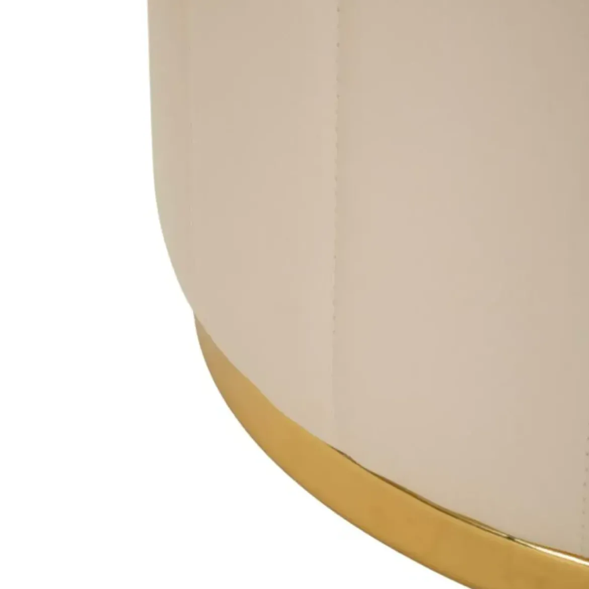 Pouf con Contenitore Similpelle Crema Oro Moderno Soggiorno Camera
