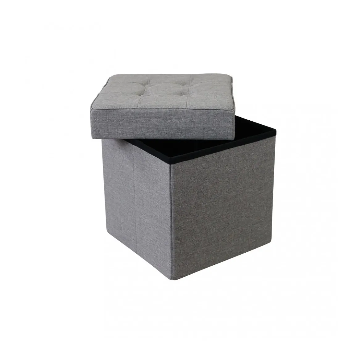 Pouf Contenitore Grigio Chiaro Quadrato 38x38x40 cm