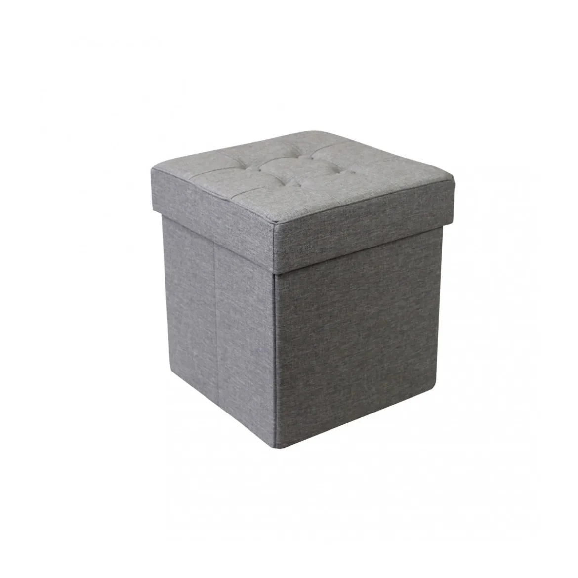 Pouf Contenitore Grigio Chiaro Quadrato 38x38x40 cm