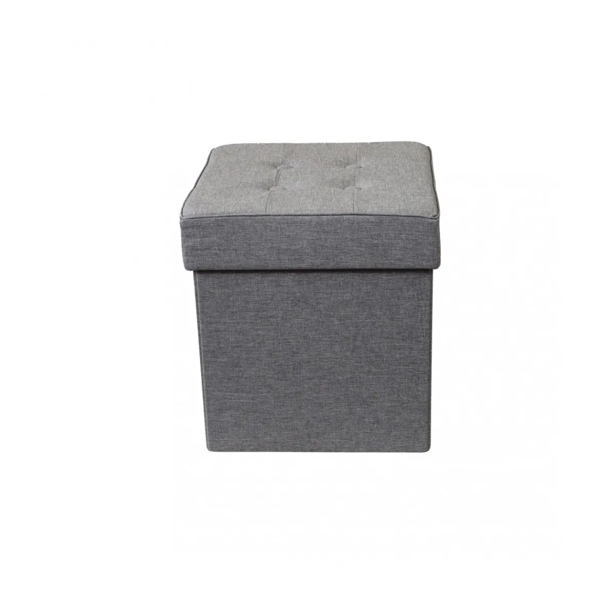Pouf Contenitore Grigio Chiaro Quadrato 38x38x40 cm